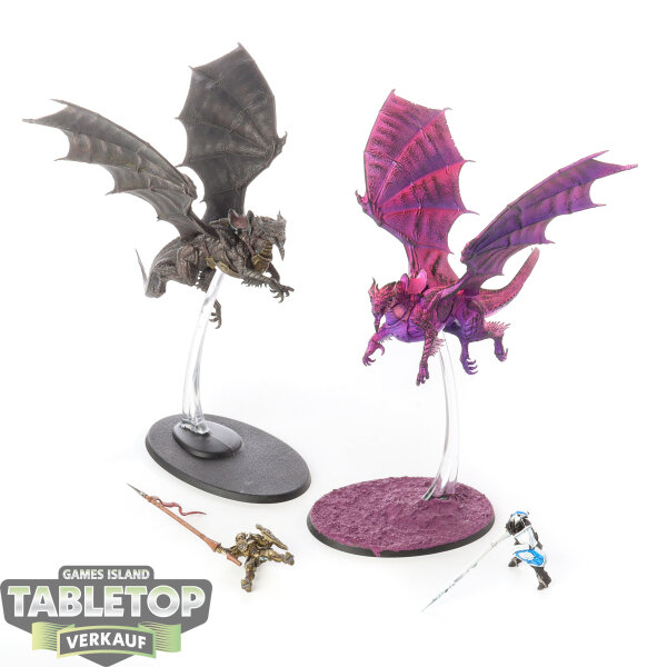 Stormcast Eternals - 2 Stormdrake Guard - teilweise bemalt
