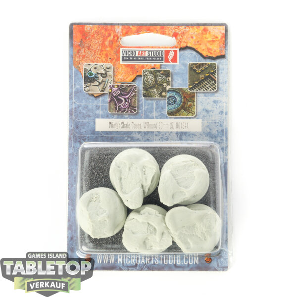 Bases - 5x Winter Shale Bases, WRound 30mm - Originalverpackt / Neu