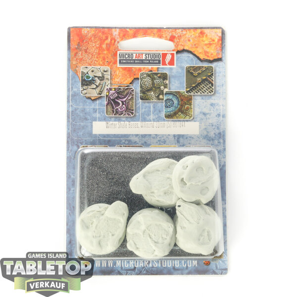 Bases - 5x Winter Shale Bases, WRound 30mm - Originalverpackt / Neu