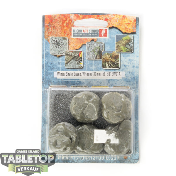 Bases - 5x Winter Shale Bases, Round 30mm - Originalverpackt / Neu