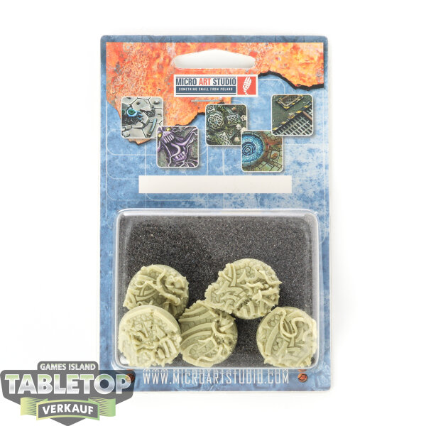 Bases - 5x Dark Temple Bases, Round 25mm - Originalverpackt / Neu