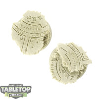 Bases - 2x Temple Bases, Round 40mm - unbemalt