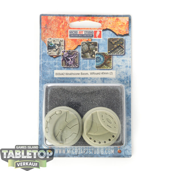 Bases - 2x Wraithstone Bases, Wround 40mm - Originalverpackt / Neu