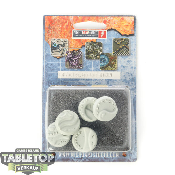 Bases - 5x Wraithstone Bases, Round 25mm - Originalverpackt / Neu