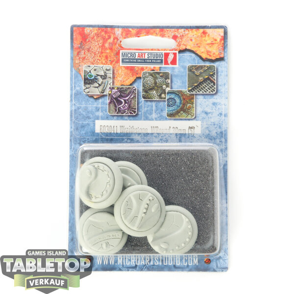 Bases - 5x Wraithstone Bases, WRound 30mm - Originalverpackt / Neu