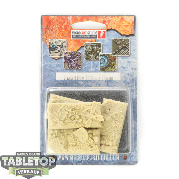 Bases - 4x Graveyard Bases, Cavalry 25x50mm - Originalverpackt / Neu