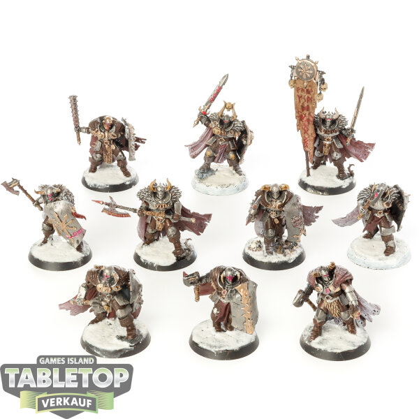 Slaves to Darkness - 10 Chaos Warriors - bemalt