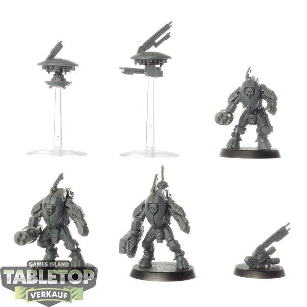 Tau Empire - 3 XV25 Stealth Battlesuits - unbemalt