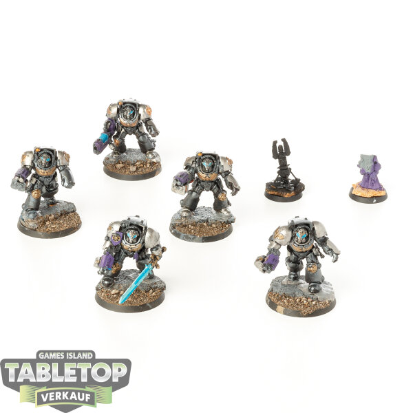 Dark Angels - 5 Deathwing Knights - bemalt