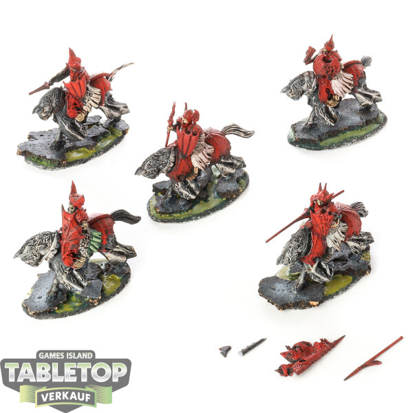 Soulblight Gravelords - 5x Barrow Knights klassisch / Black knights - bemalt