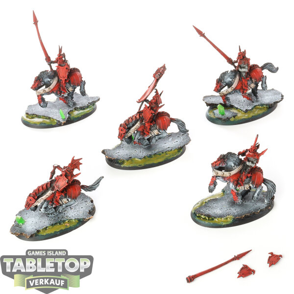 Soulblight Gravelords - 5x Blood Knights klassisch - teilweise bemalt