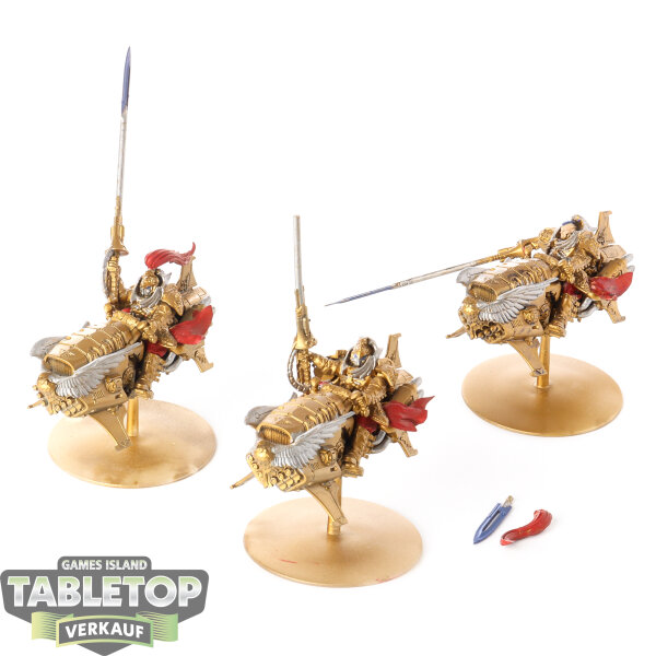 Adeptus Custodes - 3 Vertus Praetors - teilweise bemalt