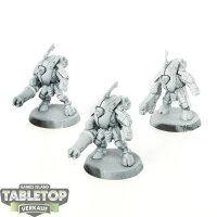 Tau Empire - 3 XV25 Stealth Battlesuits - teilweise bemalt