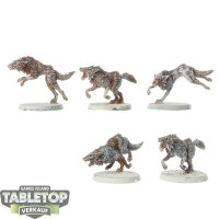 Space Wolves - 5 Fenrisian Wolves - bemalt