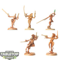 Aeldari - 5x Harlequin Troupe klassisch - teilweise bemalt