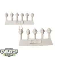Horus Heresy - 11x Night Lords MKVI Heads - teilweise bemalt