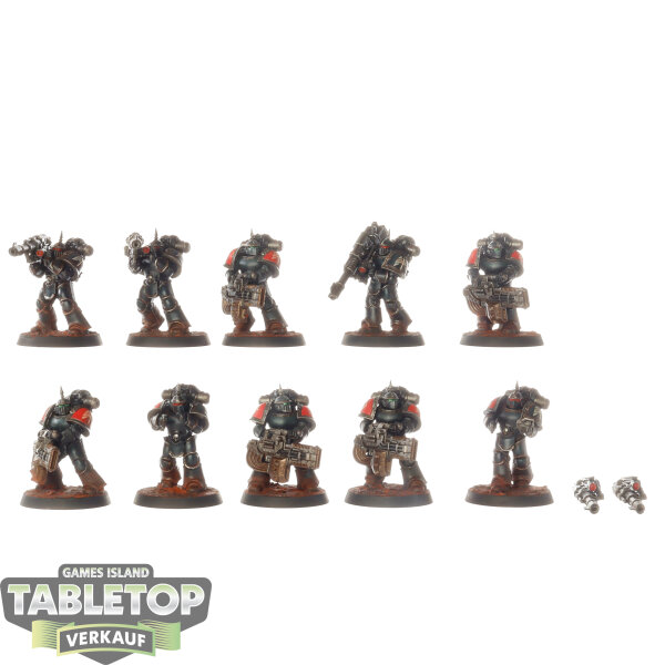 Horus Heresy - 10x MKIII Tactical Squad with Heavy Weapons - Dark Angels - bemalt