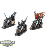 Dark Angels - 3 Ravenwing Black Knights - bemalt