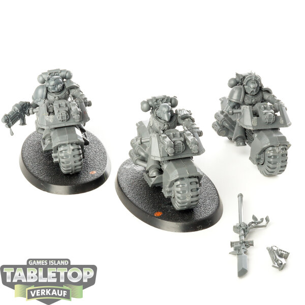 Space Marines - 3 Space Marine Bike Squad - unbemalt