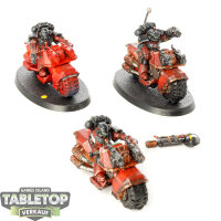 Space Marines - 3 Space Marine Bike Squad - teilweise bemalt