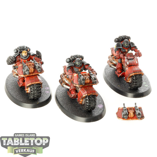 Space Marines - 3 Space Marine Bike Squad - teilweise bemalt