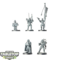 Astra Militarum - 5 Cadian Command Squad classic - unbemalt