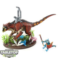 Seraphon - Saurus Oldblood on Carnosaur - bemalt