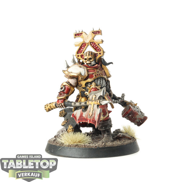 Blades of Khorne - Aspiring Deathbringer with Goreaxe and Skullhammer - bemalt