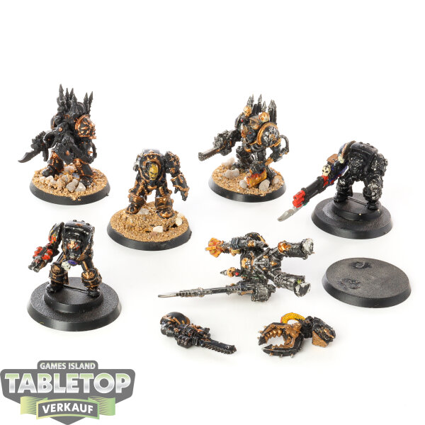 Chaos Space Marines - 6 Chaos Terminators klassisch - bemalt
