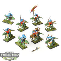 Seraphon - 7 Saurus Knights, klassisch - bemalt