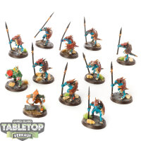 Lizardmen - 12x Saurus Warriors - bemalt