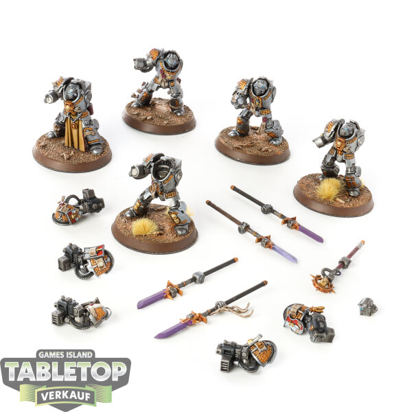 Grey Knights - 5 Grey Knights Brotherhood Terminator Squad - bemalt