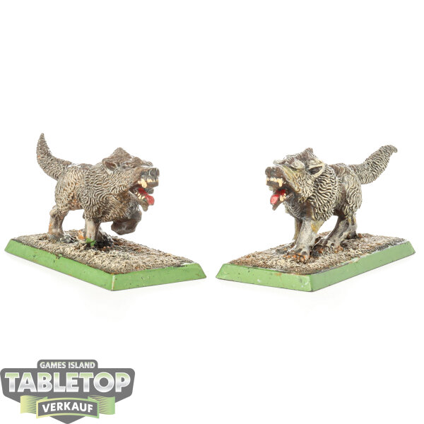 Orc & Goblin Tribes - 2 Wolves (klassisch) - teilweise bemalt