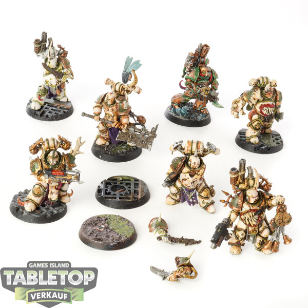 Death Guard - 7x Plague Marines - bemalt