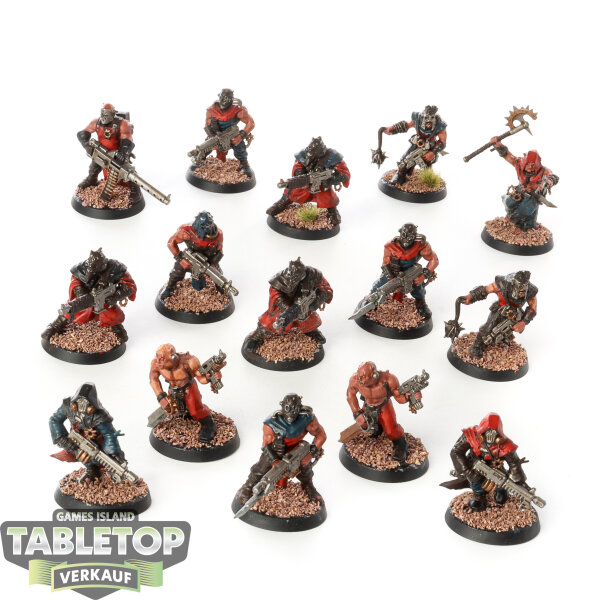 Chaos Space Marines - 10x Chaos Cultists - bemalt