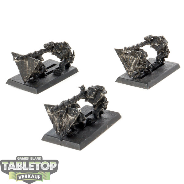 Skaven - 3 Warplock Jezzail Team  - grundiert