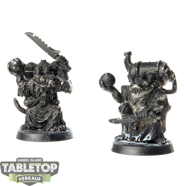 Skaven -  2 Poison Wind Globadiers / Skryre Acolytes klassisch - grundiert