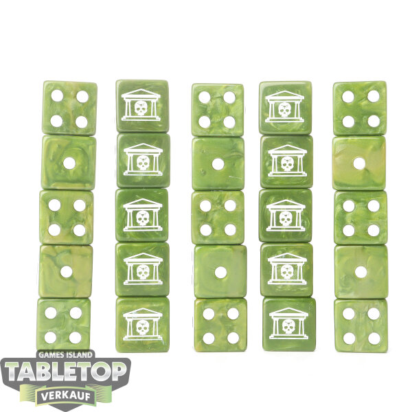 Zubehör - 25x Military Gate, Green 16mm Square Corner Dice - Sonstiges