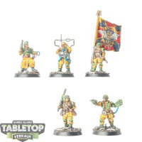 Astra Militarum - 5x Cadian Command Squad - bemalt