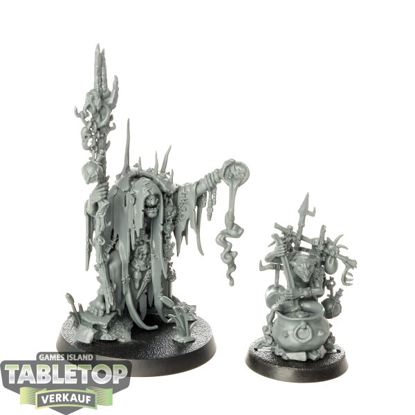 Orruk Warclans - Swampcalla Shaman with Pot-grot - unbemalt