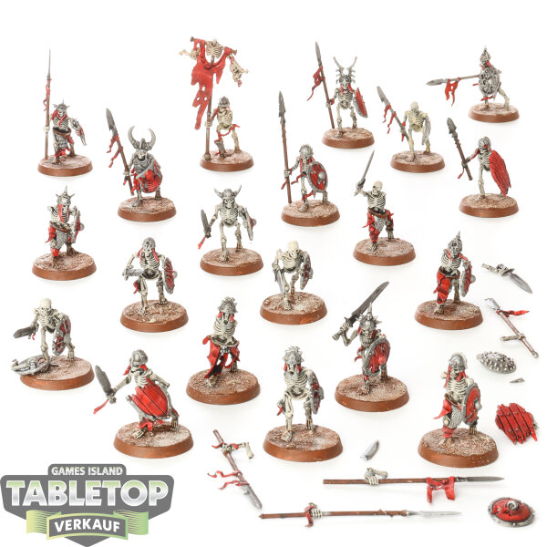 Soulblight Gravelords - 20x Skeleton Warriors / Deathrattle Skeletons klassisch - teilweise bemalt
