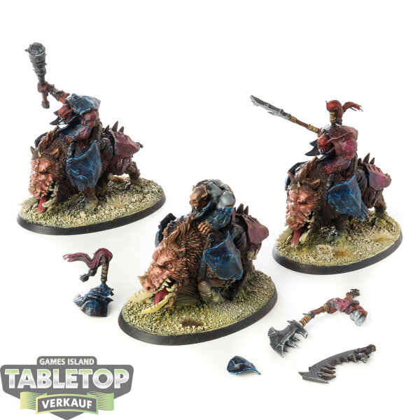 Orruk Warclans - 3x Gore-gruntas - bemalt
