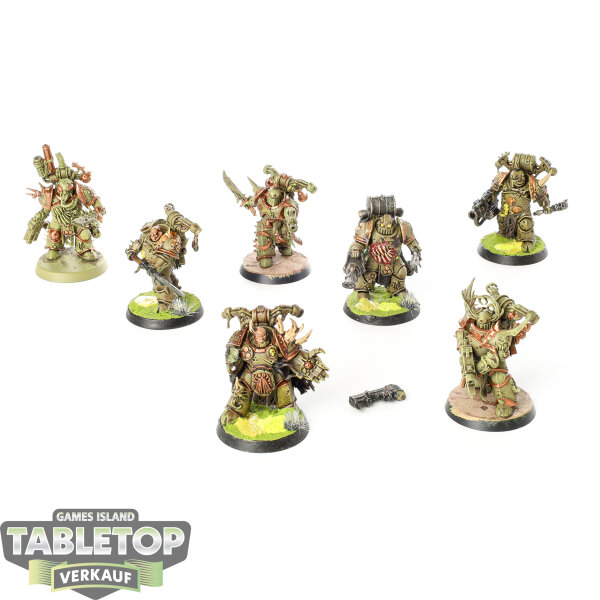 Death Guard - 7 Plague Marines - bemalt