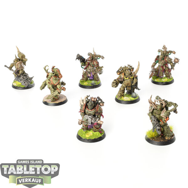 Death Guard - 7 Plague Marines - bemalt
