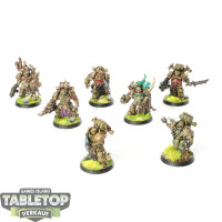 Death Guard - 7 Plague Marines - bemalt