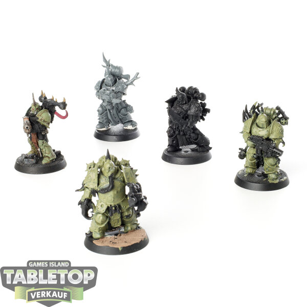 Death Guard - 5 Plague Marines - teilweise bemalt