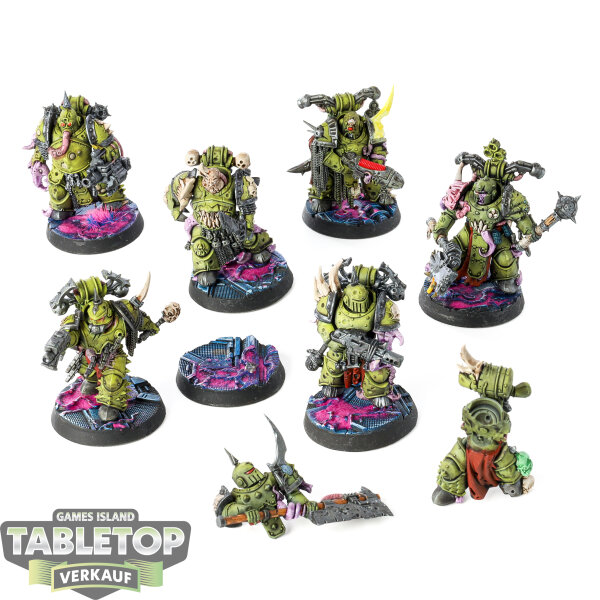 Death Guard - 7x Plague Marines - bemalt