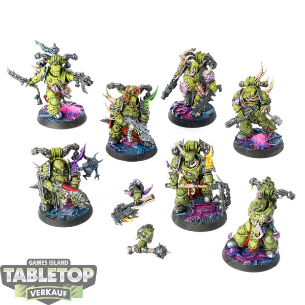 Death Guard - 7x Plague Marines - bemalt