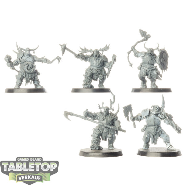 Maggotkin of Nurgle - 5 x Putrid Blightkings klassisch - teilweise bemalt