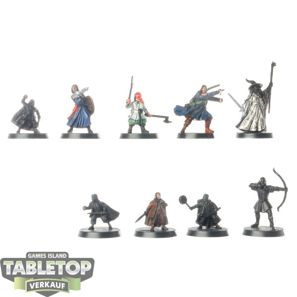 HdR Figuren - Gut - 9x Fellowship Of The Ring - teilweise bemalt